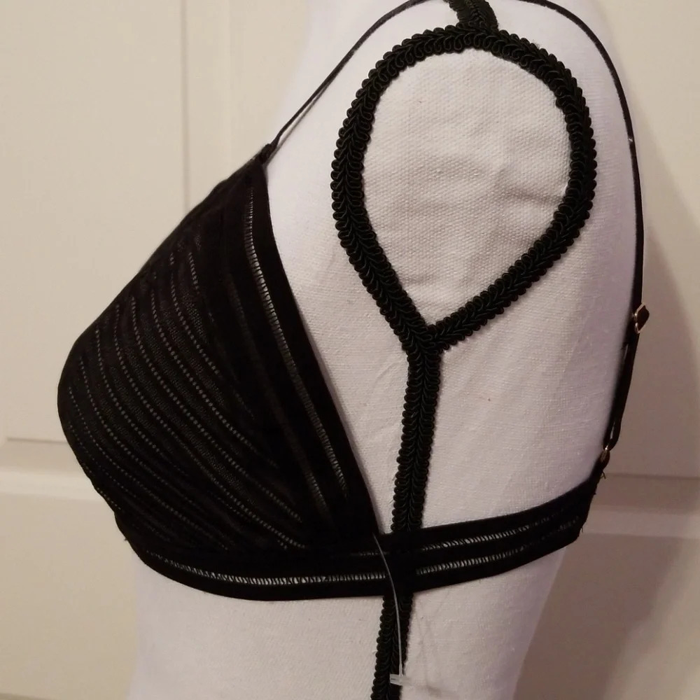 Vince Camuto Women's Striped Mesh Bralette… - Picture 3 of 7